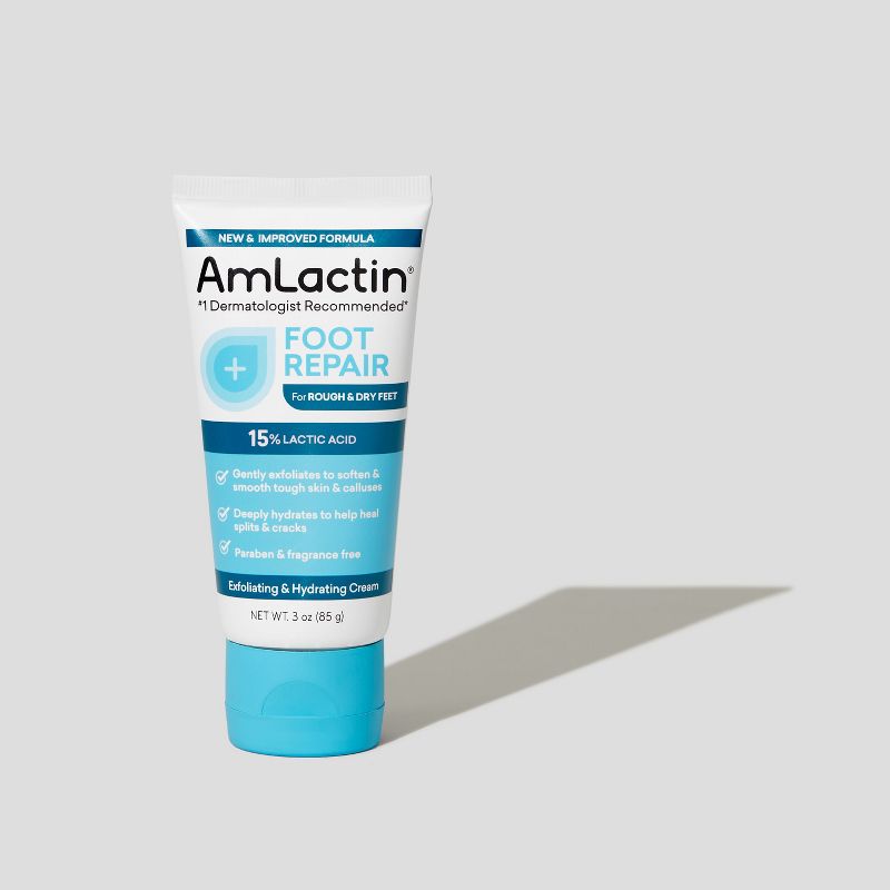 AmLactin Foot Repair Foot Cream Therapy AHA Cream - Unscented - 3oz, 3 of 8