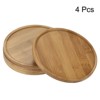 Unique Bargains Indoor Round Bamboo Planter Saucer Drip Tray Plant Drainage Trays 4Pcs - image 3 of 4