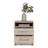 Sapphtopaz Modern Nightstand with 2 Drawers and Open Shelf Wood Bedside Table with Metal Handles, Night Stand for Bedroom, Living Room - 4 of 4