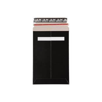 JAM Paper Stay-Flat Photo Mailer Stiff Envelopes with Self-Adhesive Closure 6 x 9 Black 6 Rigid