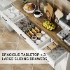Jojoka 55inch Buffet Cabinet with Drawers, Wood Coffee Bar Large Sideboard Buffet Storage Cabinet with Shelves Doors - 4 of 4