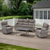 Belord Patio Furniture Set 4 Pieces, 6-Inch Extra Thick Cushions High Back Wicker Patio Set with Outdoor Sofa Swivel Glider Chair and Coffee Table - 3 of 4