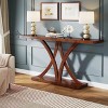 Tribesigns 63" Console Table with Geometric Metal Frame - 2 of 4