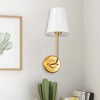 DORESshop 7.5 in. 1-Light Matte Black Wall Sconce Vintage Industrial Wall Light Fixture with White Fabric Shade(2 Pack) - 2 of 4