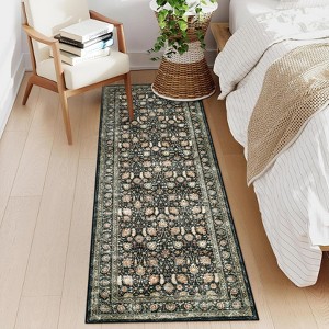 Washable Runner Rugs - Stain Resistant, Non-Slip, Pastel Oriental Runner for Bedroom, Laundry, Hallway - 1 of 4