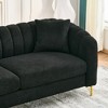 Sapphtopaz Chenille Couches for Living Room with Channel Tufted Upholstered Deep Sleeper Sofa with Gold Metal Leg&Pillows for Apartment - 4 of 4