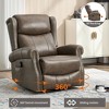 Heat Massage Recliner Chair with Rocker & 360° Swivel, Manual Handle, Fabric Upholstery for Living Room - 4 of 4