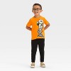 Toddler Boys' Disney Mickey Mouse Halloween Skeleton Short Sleeve T-Shirt - Orange - image 4 of 4