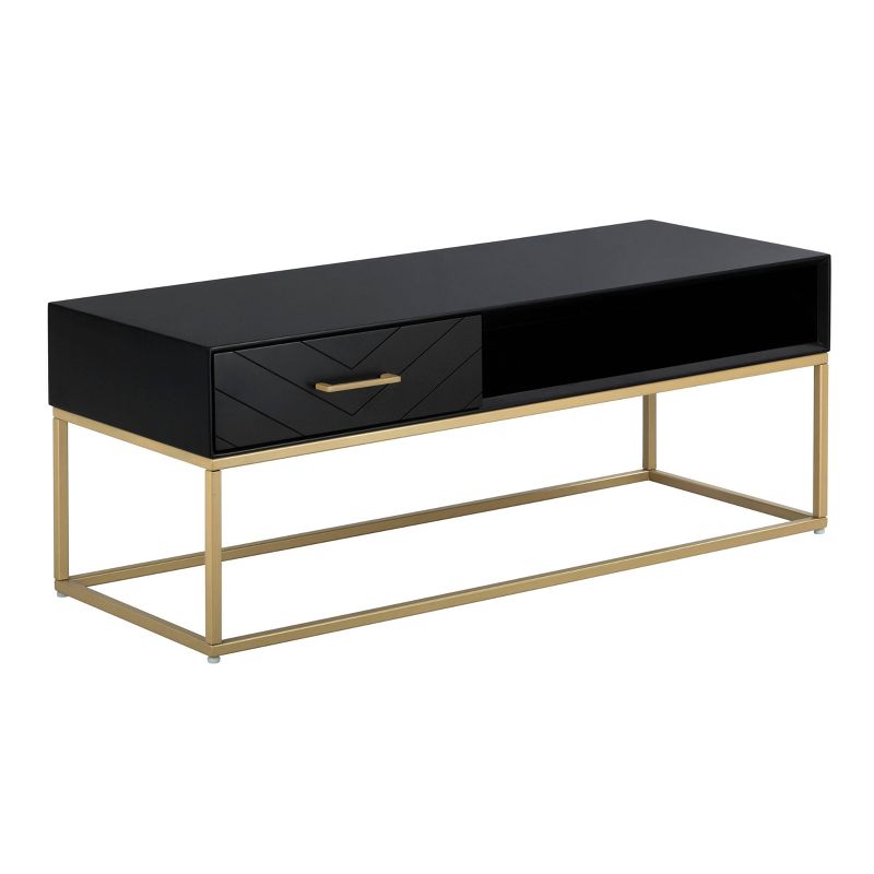 Ellias TV Stand for TVs up to 50&#34; Black/Gold - Finch, 1 of 8