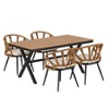 YOOCOZZ 5-Piece Outdoor Patio Dining Set with PE Rattan Chairs and Plastic Wood Iron Table - 2 of 4