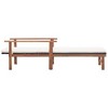 vidaXL Sun Lounger with Cushion Poly Rattan and Solid Acacia Wood Black - 3 of 4