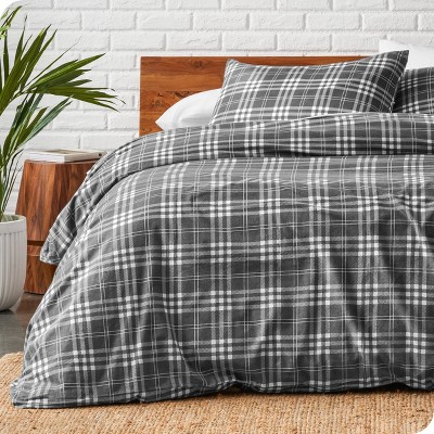 Serenta good Grey Buffalo Plaid Duvet Set King