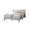 Royal Hampton Queen Size Bed, Modern X Channel Tufted Pink Velvet Upholstery - 2 of 4