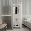 ORRD 2-Door Armoire with Hanging Rod & Shelf, White Freestanding Closet for Bedroom Storage, Compact Wardrobe for Small Spaces - 2 of 4