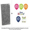 Big Dot of Happiness Cheerful Happy Birthday - Paper Straw Decor - Colorful Birthday Party Striped Decorative Straws - Set of 24 - 3 of 4