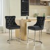 Resenkos Counter Bar Stools, Counter Stool,25" Counter Height Bar Stools Set of 2 with Button Back and Metal Base Legs(Black,2 Pack) - 4 of 4