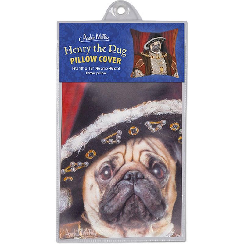 Accoutrements Henry the Pug 18"X 18" Pillow Cover, 2 of 4