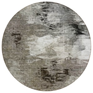Taupe Beige And Ivory Abstract Washable Indoor Outdoor Area Rug - 1 of 4