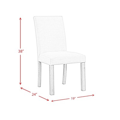 Gray Linen Upholstered Wood Side Chair Set