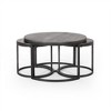 Coffee Table Set Of 3 With Metal Frame, Round Coffee Table & 2pcs Round End Table For Small Space Living Room Apartment - 4 of 4