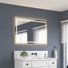 PAGED LED Bathroom Mirror with Front and Backlight, Wall Mounted Vanity Mirror with Aluminum Frame, Anti-Fog, Memory, 3 Colors - 2 of 4