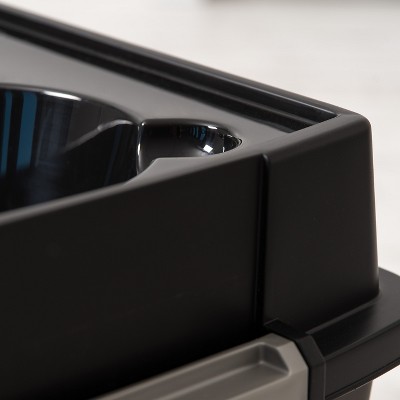 Iris Large Black Stainless Steel Elevated Feeder with Airtight Storage