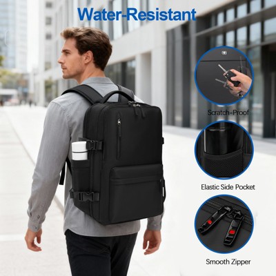 SUGIFT Expandable Travel Backpack 20L-30L, Water-Resistant 17.3 Inch Laptop Backpack with USB Charging Port for Business — фото 6