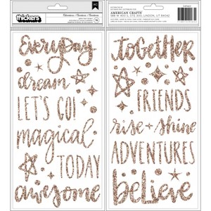 Thickers Shimelle Head In The Clouds Phrases Stickers - Gold Glitter, 76pcs - 1 of 2