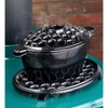 Plow & Hearth 1.5 QT. Cast Iron Lattice Wood Stove Steamer and Trivet Set, in Red - 2 of 2