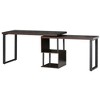 HOMCOM 55" 360° Rotating Corner L-Shaped Computer Desk with Storage Shelves, Home Office Study Writing Workstation Modern Space-Saving Design - 4 of 4
