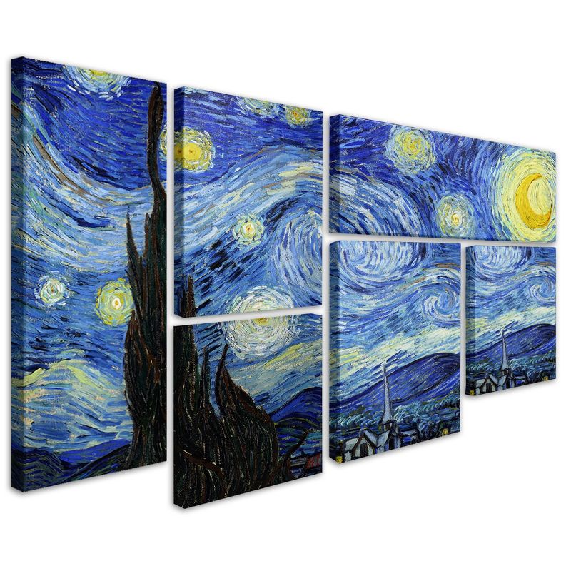 Trademark Fine Art -QVC ONLY Lavish Home Vincent van Gogh 'Starry Night' Multi Panel Art Set, 1 of 4