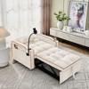 NicBex Modern Pull Out Sofa Bed Velvet Convertible Single Sofa with Adjustable Back, USB Port and Swivel Phone Stand for Living Room - 3 of 4