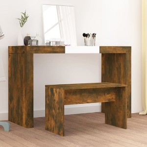 vidaXL Dressing Stool Smoked Oak 27.6 in.x13.8 in.x17.7 in. Engineered Wood - 1 of 4