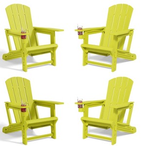NAYSAYE Patio Chaise Lounge Adirondack Chair 4-Piece Foldable Recliner with Cup Holder 400 LBS Capacity for Backyard Garden, 22.3"*30"*36.4" - 1 of 4