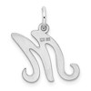 Black Bow Jewelry Sterling Silver, Sophia Collection, Small Script Initial M Pendant - 3 of 4