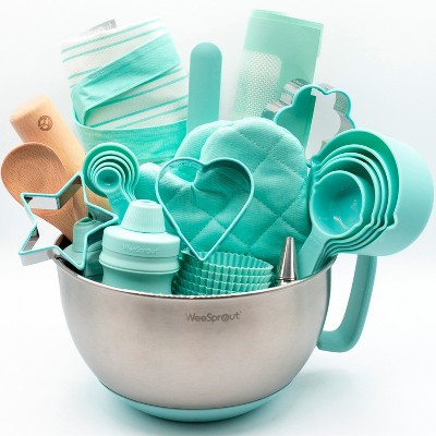 Ultimate Baking Kit for Kids - Kids Baking Set with Child Sized Utensils - Includes Apron, Oven Mitts, Silicone Mats & Liners - Cooking Set for Kids