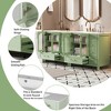 KWPZQEB 36" Bathroom Vanity, Bathroom Storage with 2 Glass Doors & 4 Drawers, Cabinet Vanity with Soft-Closing Design & Adjustable Shelf, Green - 4 of 4