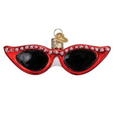 Old World Christmas 1.5 Inch Fashion Sunglasses Cat-Styled Fun Sun Tree Ornaments