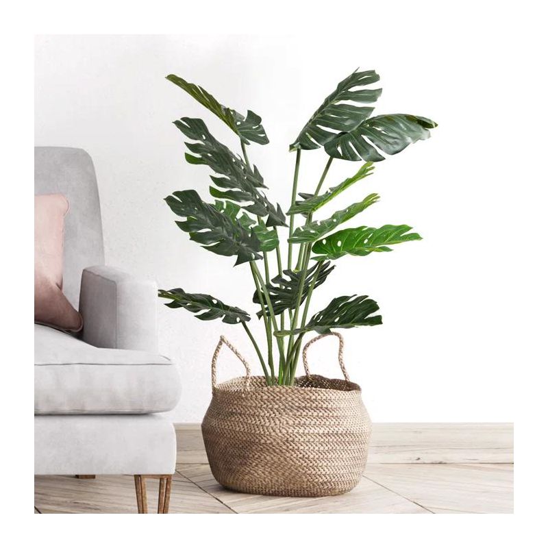 Forever Leaf 48" Artificial Monstera Artificial Plant in Black Pot, Indoor Artificial Plant for Home Decor, 4 of 7