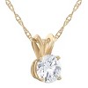 Pompeii3 3/4ct Diamond Round Solitaire Necklace 14K Yellow Gold Pendant Lab Created - 3 of 4