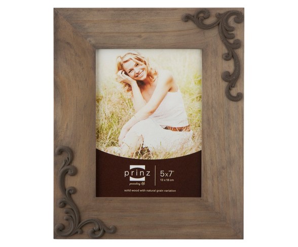 Lillie-Scrolls Wood Frame - Taupe (5x7)