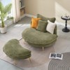 Modern Accent Chair with Ottoman, Upholstered Oversized Single Sofa Couch, Deep Seat Lounge Chair with Footrest for Bedroom Living Room Office Y - 3 of 4