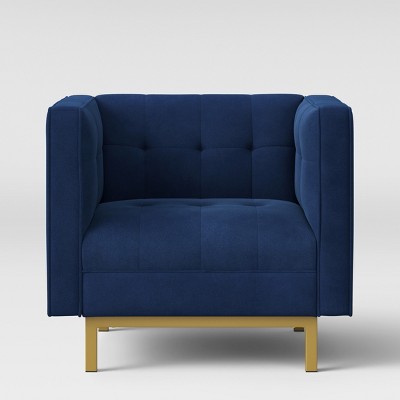 blue velvet chair target