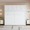 Streamdale Queen Size Murphy Bed Wall Bed with Top Cabinets,White - 2 of 4