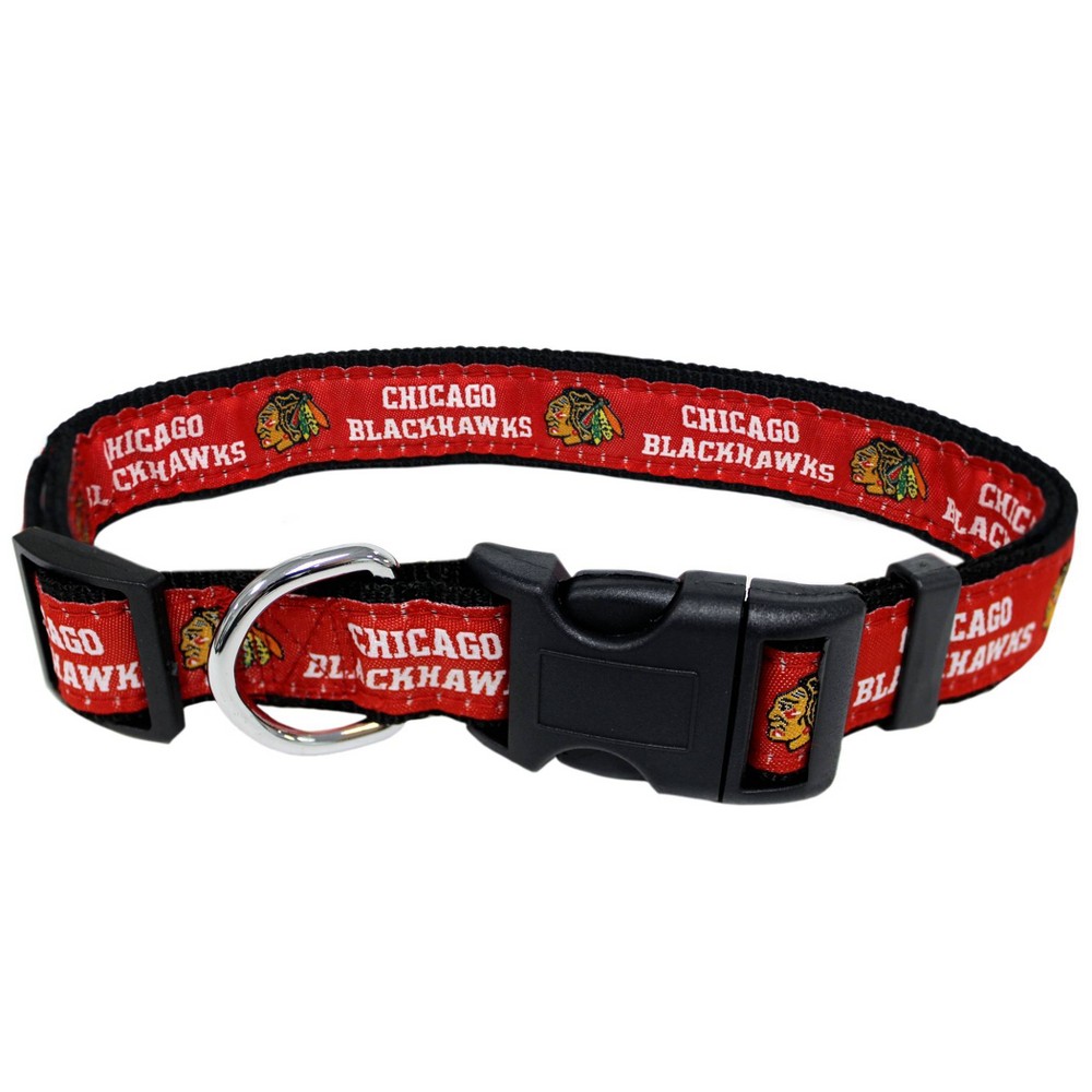 Photos - Collar / Harnesses Pets First NHL Chicago Blackhawks Collar - L 