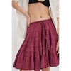 Clotth Women's Layered Ruffle Skirt - Tiered Knee Length Skirt, Pleated Drawstring Waist Short Skirt, Y2K Going Out Streetwear - 4 of 4