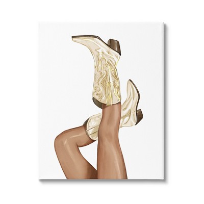 Stupell Industries Country Cowgirl Boots Fashion Canvas Wall Art