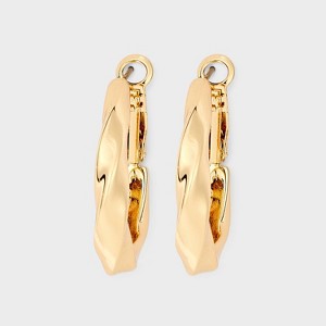 Twisted Hoop Earrings - Universal Thread™ Metallic Gold: Nickel-Free Clip-In Clasp, Lightweight 1" Design - 1 of 3