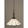 Toltec Lighting Elegante 1 - Light Pendant in  Dark Granite with 16" Pearl & Black Flair Art Glass Shade - 2 of 2