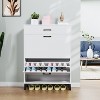 VYNXARIA Shoe Storage Cabinet, Free Standing Shoe Organizer with 2 Flip Drawers, Hidden Shoe Rack for Doorway Hallway Closet,Entryway, White - 2 of 4